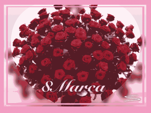 Bukiet czerwonych róż w dużym sercu 8 marca